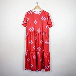 MissLook Geometric Print Shift Dress Salmo…